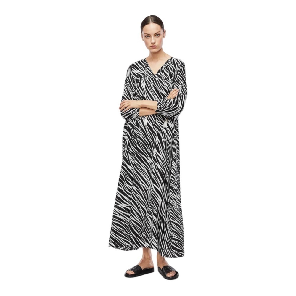 Anine Bing Darcy Maxi Dress In Zebra Nwt